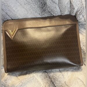Mario Valentino - Cosmetic Zipper Pouch - Coated Canvas - Nice Conditiono